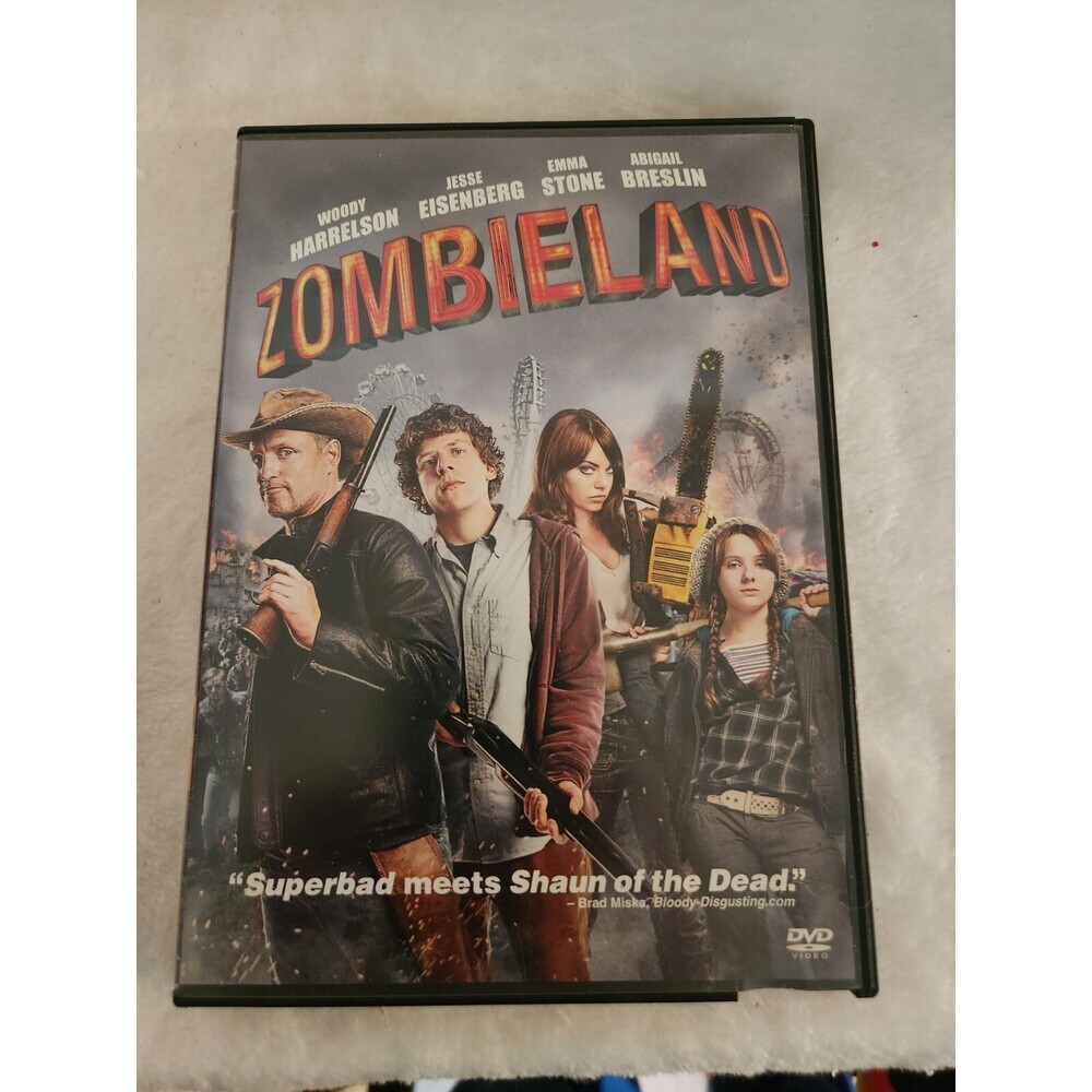 ZOMBIELAND DVD 2010 Woody Harrelson Jesse Eisenberg Emma Stone Great Condition